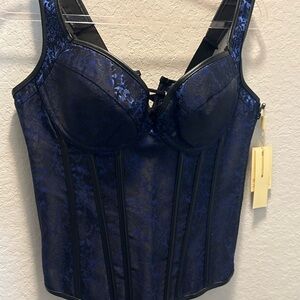 Kimring Elegant Blue And Black Corset Top size 3XL